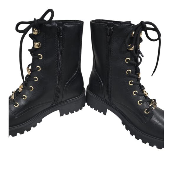 New GBG Los Angeles Black Combat Boots With Charm Logo - Picture 5 of 7
